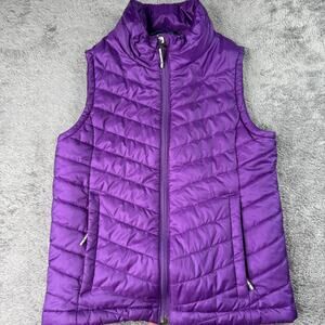 Columbia Omni Heat Puffer Vest Womens Small Purple Lined Outdoors Casual Ladies